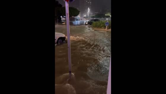 Streets flooded in Benicarló amid heavy rain