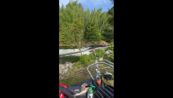 Portage crossing during fishing adventure in Ontario, Canada