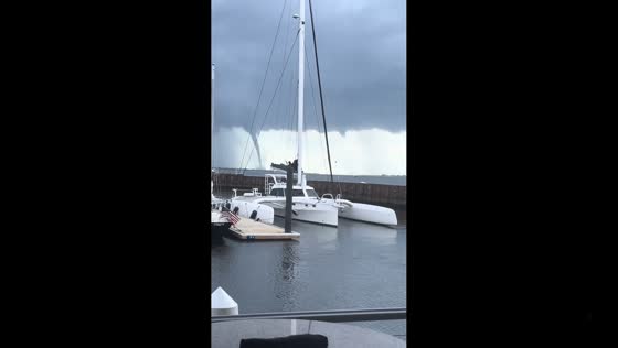 Waterspout spotted offshore in Apollo Beach, Florida, USA