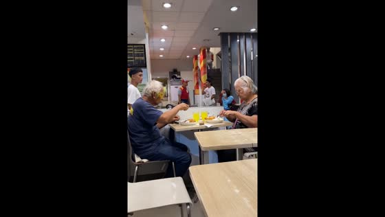 Elderly couple dining together captures attention in Valencia City, Philippines