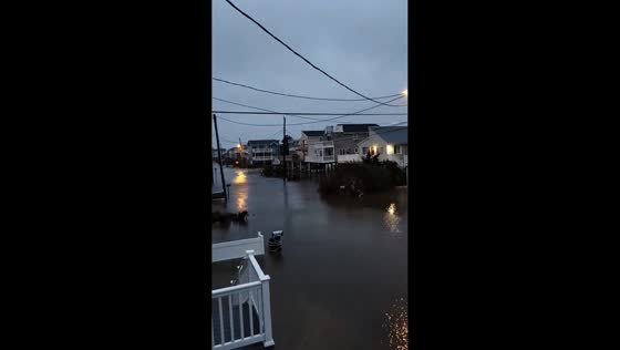 Powerful nor’easter brings severe flooding and rough surf to Long Beach Island, USA