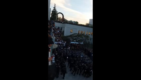 Students protest cafeteria price increase at Boğaziçi University in Istanbul, Turkey