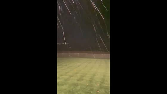Heavy rain and lightning sweep across Eden, Utah, USA