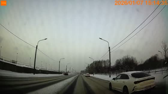 Audi loses control and hits roadside pole in Saint Petersburg, Russia