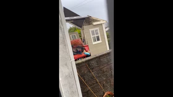 Storm Éowyn wreaks havoc as shed destroyed in Glasgow, Scotland, UK