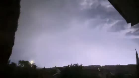 Thunderstorm with lightning east of San Jose, California, USA
