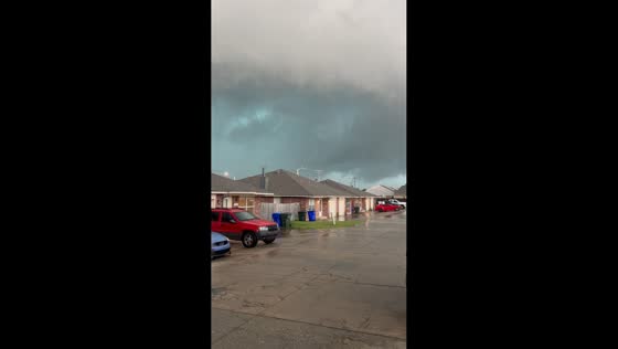 Tornado approaches during storm in Norman, Oklahoma, USA