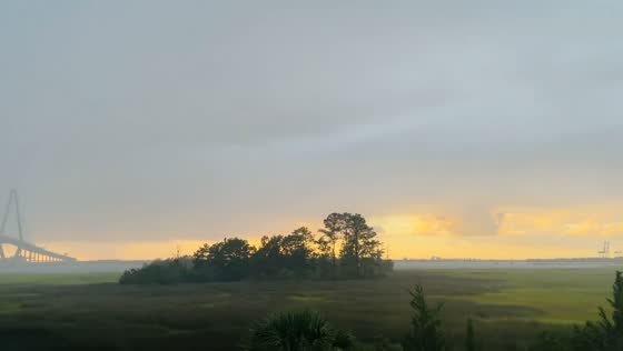 Storm meets sunset at Charleston, South Carolina, USA