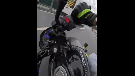 Motorbike rider crashes on the road in İstanbul