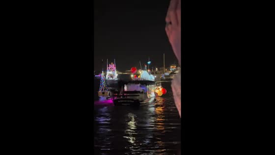 Boat crash during parade caught on camera in Newport Beach, California, USA