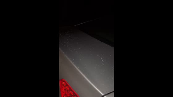 Sleet and hail shower hits Graham, North Carolina, USA
