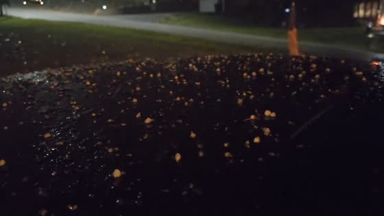 Lake-effect storm brings graupel and strong winds to Finleyville, Pennsylvania, USA