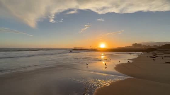 Sunset at Ventura Pier in Ventura, California, USA
