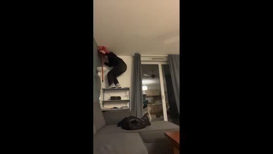 Young man falls after climbing shelves in Toulouse, France