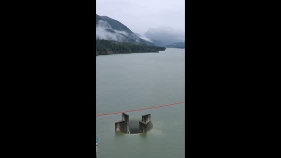 Culmback Dam spillway releases water as conditions improve in Washington, USA