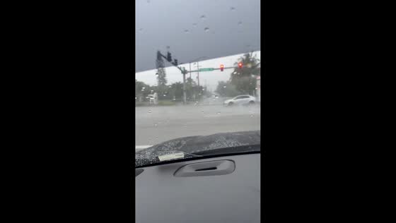 Flooding inundates streets after heavy rain in Florida, USA