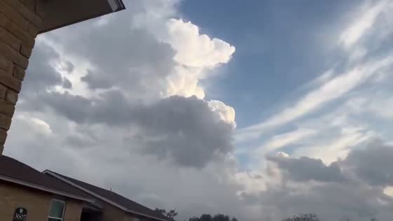 Cloudy afternoon sky observed over Pantego, Texas, USA