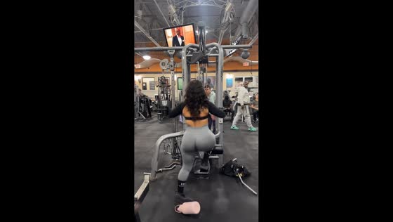 Woman trips over tumbler at gym in Brooklyn, USA