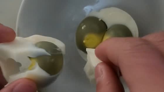 Three yolks in a boiled egg