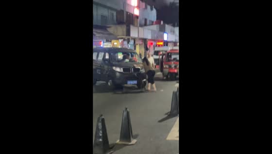Dog helps owner push vehicle into parking spot in Chongqing, China