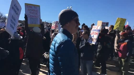 Protesters rally against Trump and Musk in Washington DC, USA