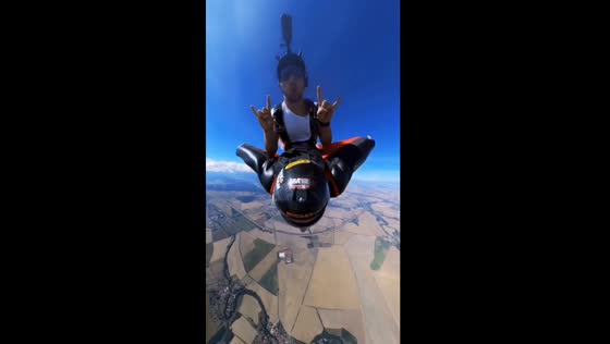  Gravity's dance: skydiver's first wingsuit rodeo soars over Alkersleben, Germany