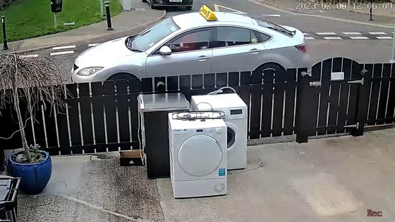 Woman trips and falls after getting dog out of taxi in Carrickfergus, UK