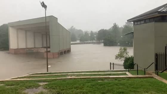 Severe flooding hits Wolf Pen Creek in College Station, Texas