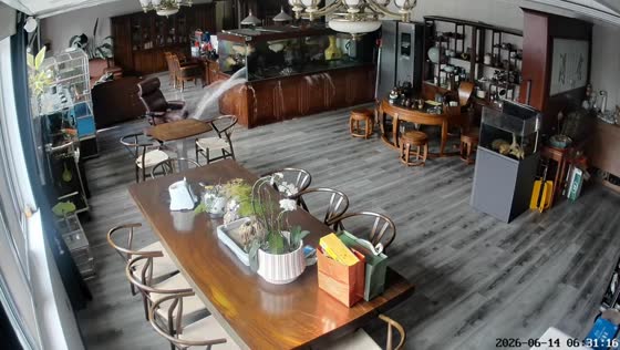 Fish tank shatters and floods office in Wuxi, Jiangsu, China