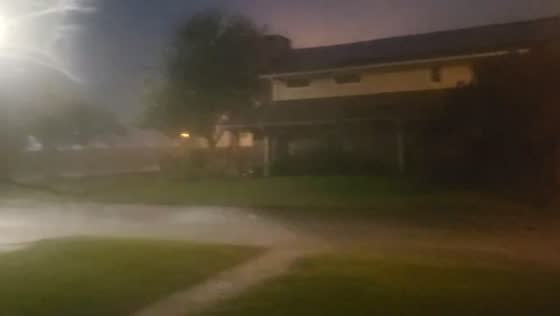Severe thunderstorm passes through Westwego, Louisiana, USA