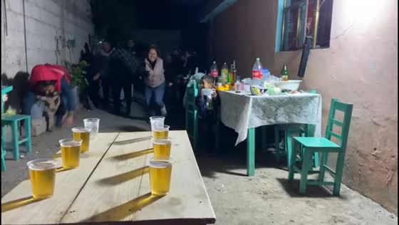 Man falls during family drinking game in San Jose Tuzuapan, Mexico
