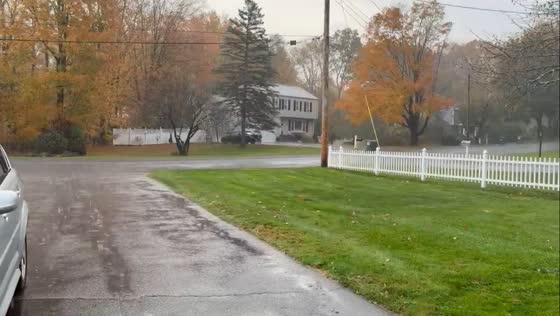 Morning rain showers sweep in Trumbull, Connecticut, USA