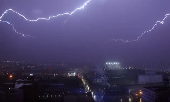 Incredible shot of lightning captured in Cleveland.