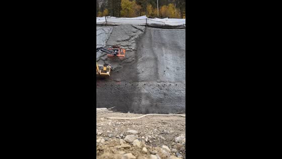 Constructing artificial rock walls in British Columbia, Canada