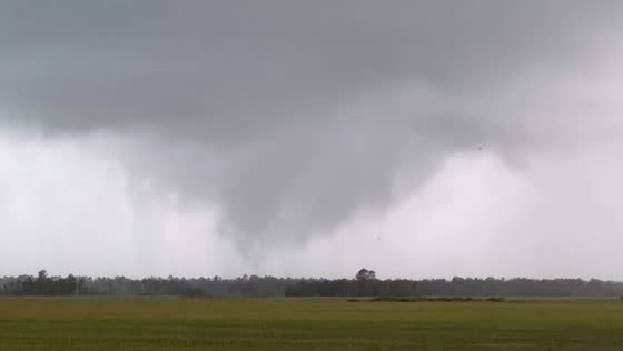Twin funnel clouds appear near Yelvington, Florida, USA
