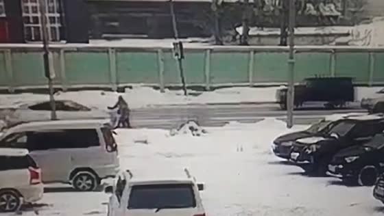 Woman and child injured in crosswalk accident in Sakhalin