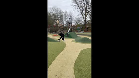 Woman’s big swing jump ends in funny fall in Stockholm, Sweden