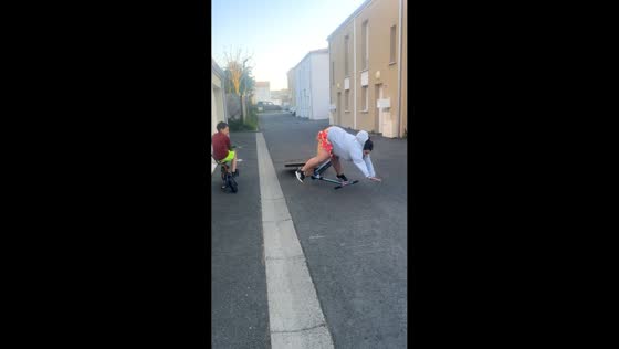 Scooter mishap on ramp in Bordeaux, France