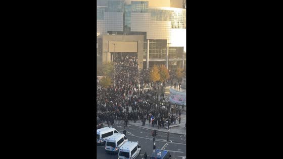 Thousands of students gather for protests at Place de la Bastille in Paris, France