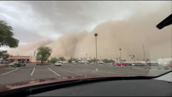 Monsoon storm with dust clouds in Chandler, Arizona, USA