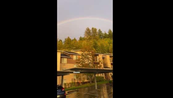 Rainbow graces Auburn skyline