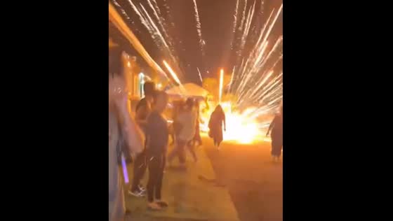 Fireworks misfire and explode across street in Los Angeles