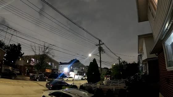 Severe thunderstorm night lapse in Lindenwood, Queens