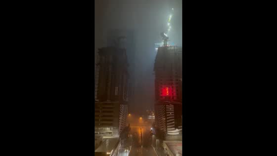 Rare late-night thunderstorm brings heavy rain to Dubai, UAE