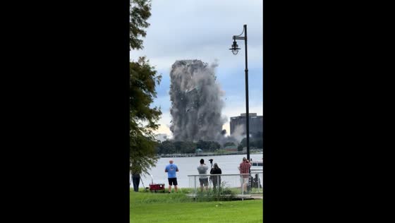 Abandoned Hertz Tower imploded in Lake Charles, Louisiana