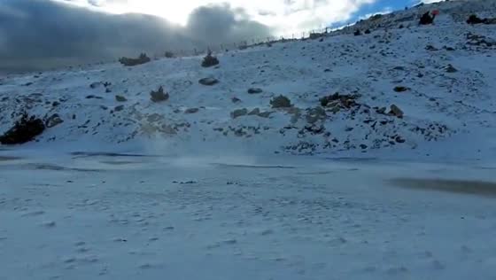 Snow dust devil captured in Pyrenees, Spain