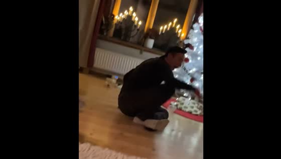 Person startled by rat jump in Sweden video