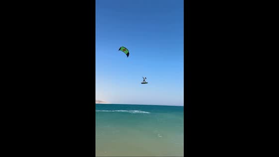  Kitesurfer performs aerial stunts in Nekhel, Egypt