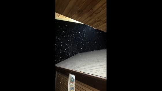Light snowfall at 4,000 feet in Haywood, North Carolina, USA