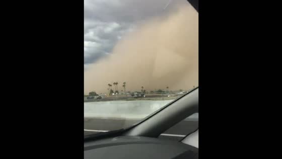Rare October dust storm rolls into Sun City, Arizona, USA